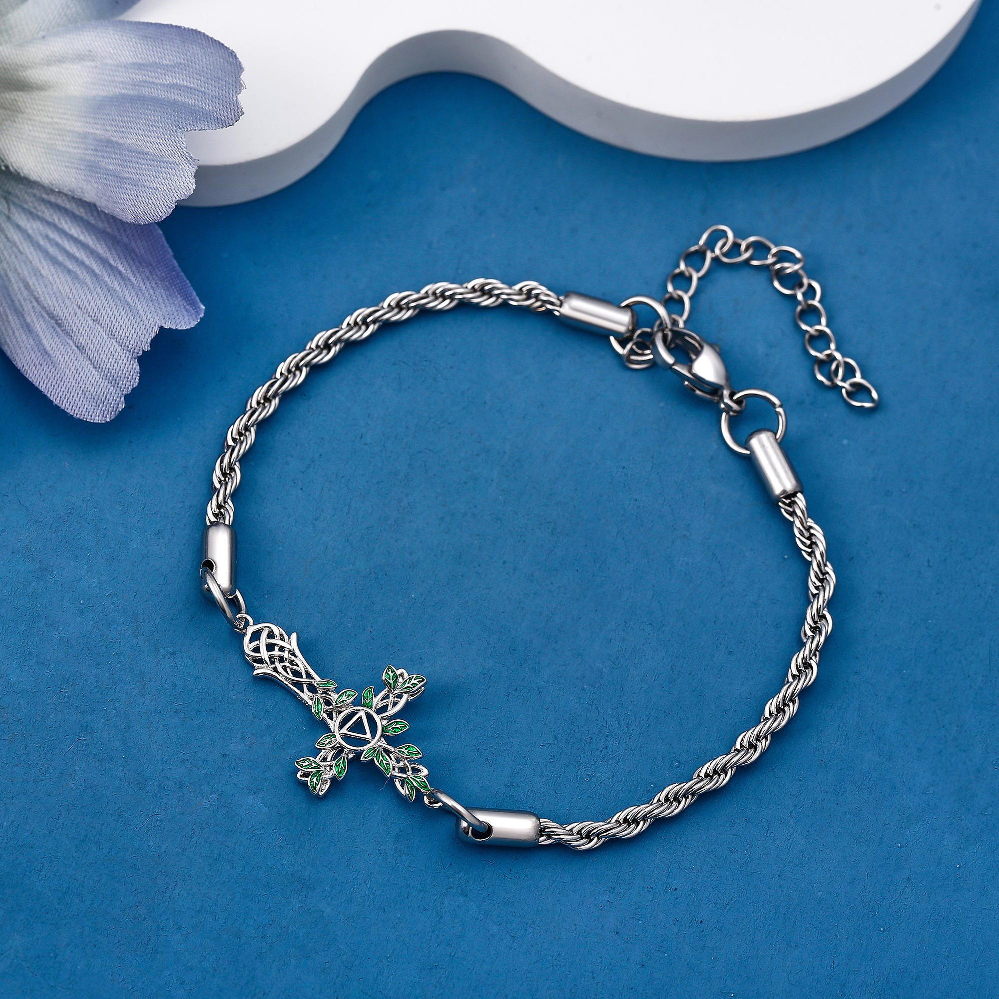 Cross Alcohol Abstinence Bracelet Silvery Women's Gift